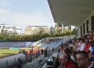 PlovdivDerbyTV: Ето ги феновете на Ботев на стадиона в Тирана! Ултрасите от вторият рейс все още ги няма