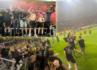 ВИДЕО: Лудницата и наглуването при втория гол на Колежа! Митко Тонев куфее в жълто-черен екстаз!